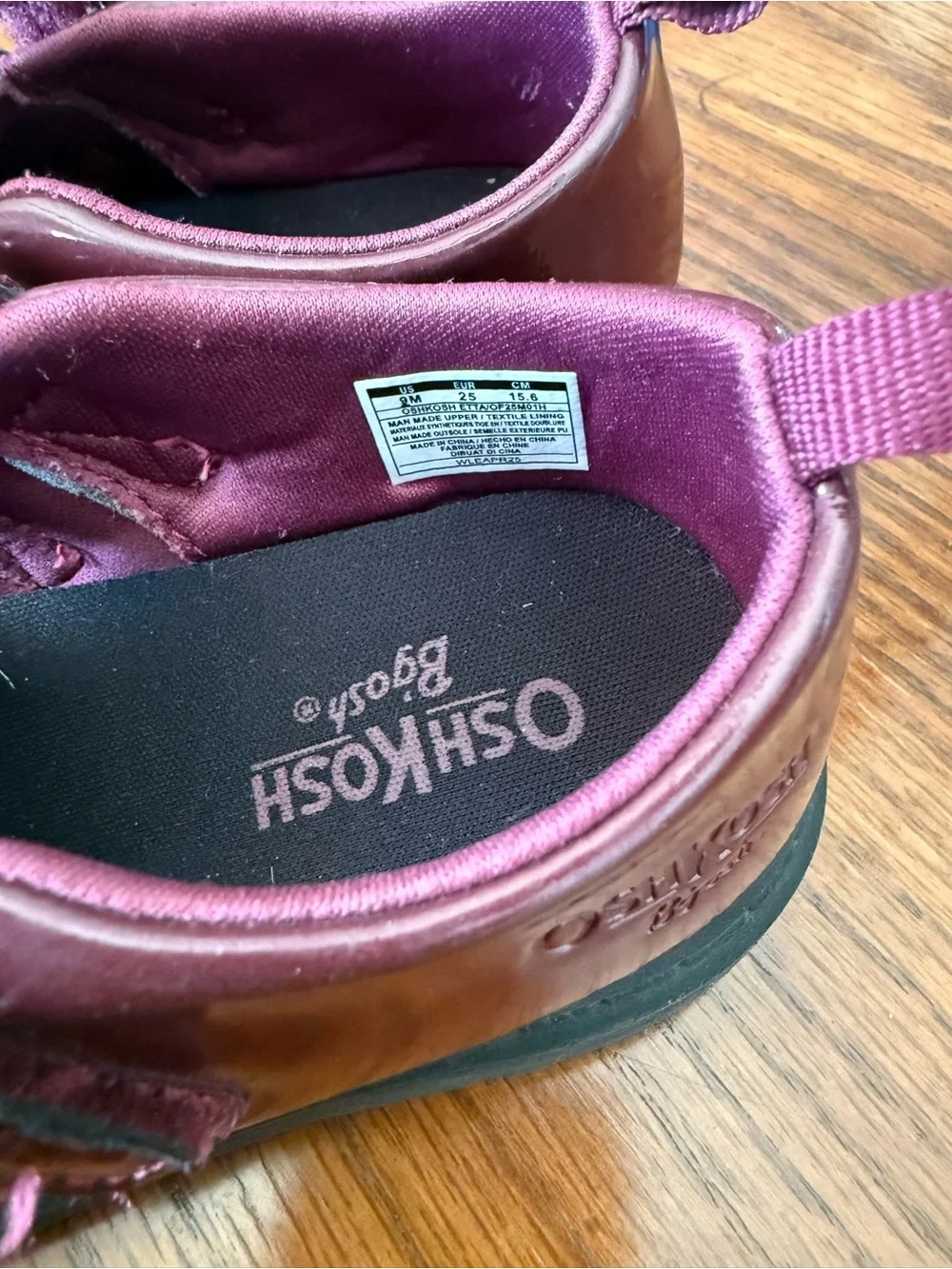 OshKosh Burgundy Patent Leather Toddler Girls Shoes